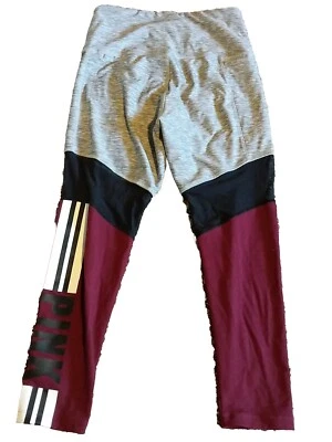 PINK Ultimate Leggings Women's red grey mesh size Medium M Black - Image 1 of 3