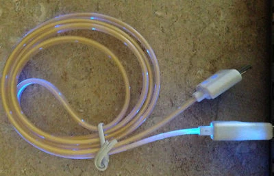 Lote LED EL LIGHT 3 pés cabos carregador sincronização de dados brilho PARA Apple iPhone 4 4s iPod 6 - Imagem 1 de 2