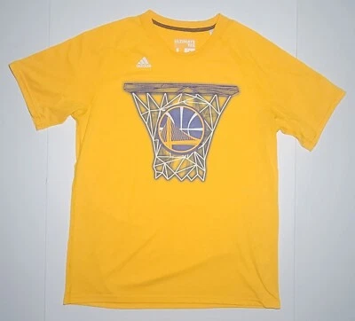 Adidas NBA Goldern State Warriors Mens Yellow Short Sleeve T Shirt Size Large - Image 1 of 4