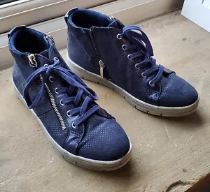 TAMARIS Ankle Boots High Top Sneakers Trainers Navy Suede Leather UK 5 EU 38 - Picture 1 of 1
