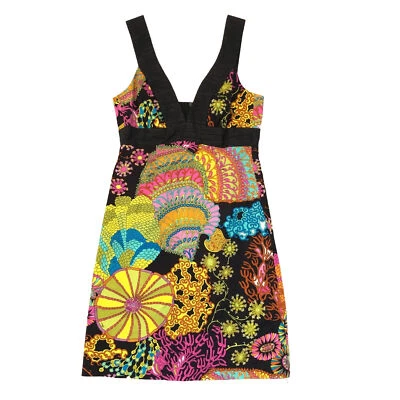 Vestido floral Trina Turk para mujer talla 2 mangas cintura imperio colorido Foto 1 de 4