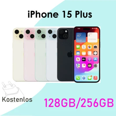 Apple iPhone 15 Plus 128GB/256GB 5G iOS Handys Vodafone 1&1 O2 6,7Zoll SIM-FREE - Bild 1 von 4