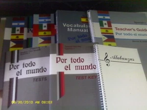 7 PC. ABEKA SPANISH 1- SPANISH 1A & 1B, TEACHER GUIDE, VOCABULARY AND SONG BOOK - Picture 1 of 7