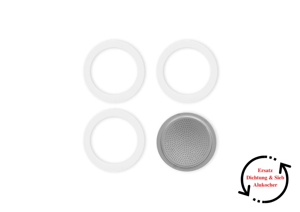 Bialetti Dichtung, Ersatzdichtung für Alu Espressokocher, 1 - 18 Tassen