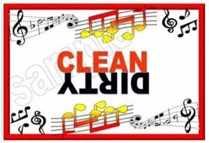 Musical musician notes Dishwasher Magnet Clean Dirty - Picture 1 of 3