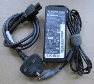 GENUINE LENOVO 20V 4.5A LAPTOP POWER SUPPLY CHARGER & UK PLUG 92P1103 92P1104 - Picture 1 of 3