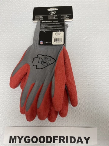 K C NFL Football Two Tone Sport Utility Gloves Orange Gray Team Logo Cover