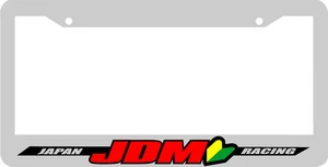 white JAPAN RACING JDM wakaba leaf License Plate Frame - Picture 1 of 1