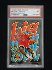 MICHAEL JORDAN 1996-97 SKYBOX Z-FORCE BIG MEN ON COURT #4 - PSA 6 EX-MT - BULLS