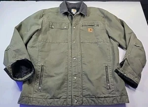 Vintage Carhertt Forest Green Lined Work Jacket - Picture 1 of 13