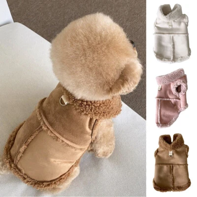 Small Dog Winter Coat Fleece Warm Pet Clothes Thick Jacket with Traction Buckle - Image 1 of 4