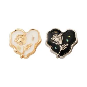 5pcs Rose Embossed Heart Buttons Vintage Style for Clothing Crafts Sewing DIY - Picture 1 of 7