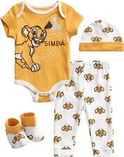 Disney ☆ Baby Boys' Lion King Simba 4-Piece Layette Set ☆ Sizes 0-9 Months