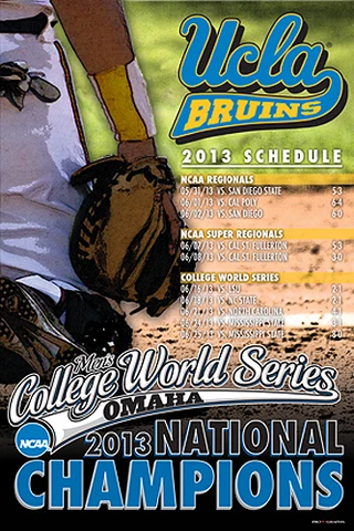 UCLA BRUINS 2013 NCAA College World Series Champions Commemorative 24x36 POSTER Cover