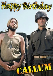 Kelly's Heroes Birthday PERSONALISED greeting Art Card Clint Eastwood Sutherland - Picture 1 of 6