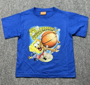 Nickelodeon T-Shirt Boys 7 SpongeBob Air Squarepants Blue Crew Neck Cotton USA - Picture 1 of 5