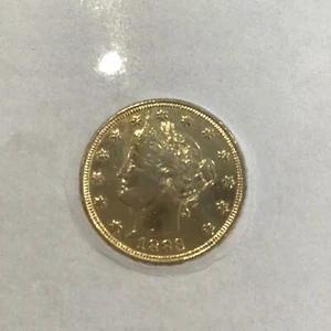 1883 Sin Centos Liberty Head Chapado en Níquel-Dorado 'Racketeer Nickel' - Imagen 1 de 4