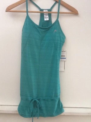 全新带标签 HEAD 运动背心赛车绿色中号冲击架文胸 XS 超小 — 第 1/4 张图片