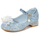 Kids Children Girls Glitter Sequin Heels Wedding Party Princess Ankle Shoes Size