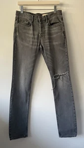 allsaints mens Distressed Look cigarette skinny jeans grey size w30 - Picture 1 of 14