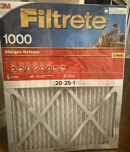 3M Filtrete Allergen Defense Furnace Filter 20x25x1 2-PACK - Picture 1 of 3