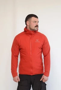 Arc'teryx Men's Orange Nylon Atom Full Zip Hooded Jacket Sz M Made in Bangladesh - Picture 1 of 18