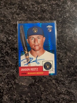 2022 Topps Chrome Platinum Jakson Reetz Blue Prism Refractor Auto /99 RC - Image 1 of 2
