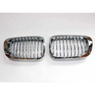 Fits For BMW E46 M3 2DR 1998-2002 Front Kidney Grille Chrome Silver Foto 1 de 4