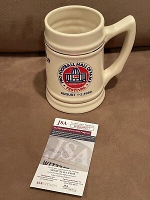 Bob Lilly 1980 Signed Hall of Fame Induction Mug Stein JSA Witness - Image 1 of 4