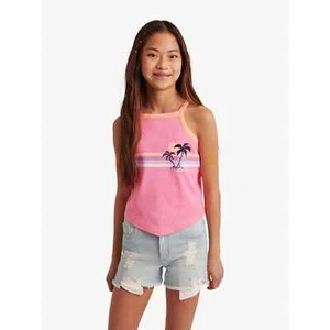 Justice Girls Pink Sleeveless Bandana Tank, Size XL 16-18 NWT Sun Palm Tree Nice - Picture 1 of 11