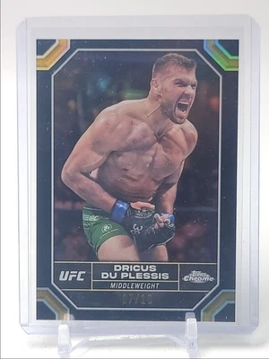 DRICUS DU PLESSIS 2024 TOPPS CHROME UFC BLACK REFRACTOR #62 /10 Q2371 - Image 1 of 2