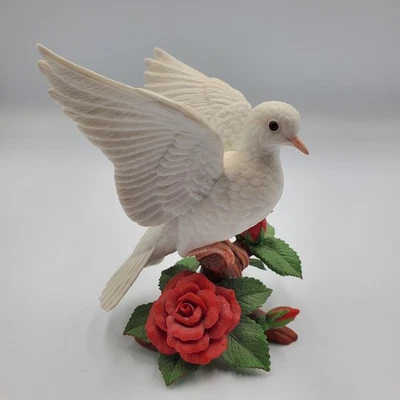 Figura Lenox Paloma de Navidad Porcelana Fina Edición Limitada 1993 Rosas Rojas Foto 1 de 4