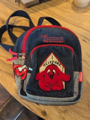 VTG 2001 Clifford The Big Red Dog - Kid’s Embroidered Denim Backpack Y2K - Image 1 of 4