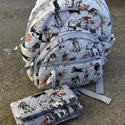 Vera Bradley Women’s RARE Dog Show Small Backpack AND Wallet Set - Image 1 of 4