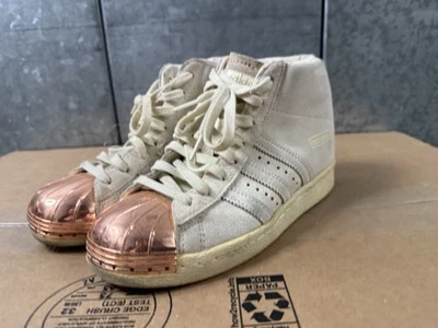 Adidas Superstar Up Rose Gold Metal Shell Toe Beige Suede Women's Size 6 - Image 1 of 4