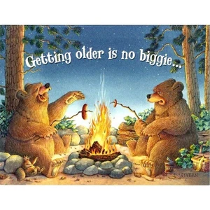 Leanin' Tree Greeting Card Happy Birthday Bears "Mines Bigger" By Jeffrey Severn - Picture 1 of 4
