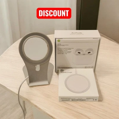 3 Accessori compatibili Apple MagSafe charger supporto tavolo cuffie tipo AirPod - Immagine 1 di 4