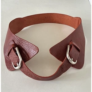 Tela italienisches braunes Leder 30" verstellbar Doppelschnalle Geschirr geometrisch Mode Blt - Bild 1 von 6