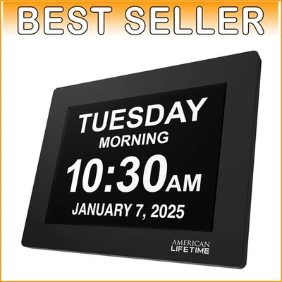 Compact Digital Alarm Clock for Elderly with Backup and Brightness Adjustment - Image 1 of 4