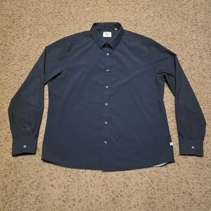 7 Diamonds Shirt Mens XL Blue 4 Way Stretch Long Sleeve Button Up Modern Dot - Picture 1 of 8