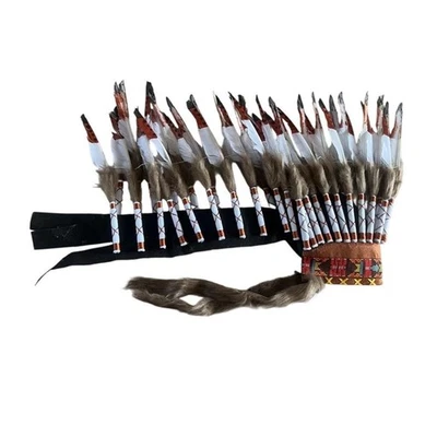 Native American Chief Headdress Decoration Artificial Feather Headpiece - Image 1 of 2