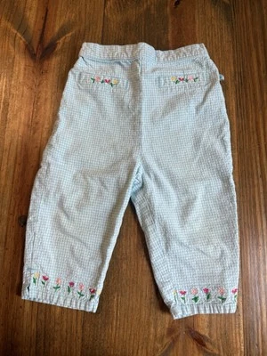 Pantalones a cuadros vintage Mckids McDonald’s para niñas pequeñas 2T con flores bordadas Foto 1 de 4