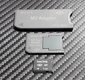 1GB Memory Stick / Pro / Duo Card - For PSP Cybershot DSC Camera M2 + Adapters - Picture 1 of 2