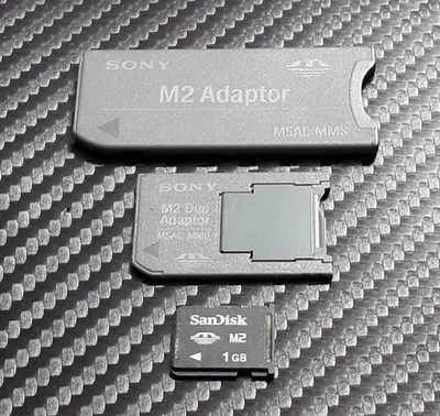 1GB Memory Stick / Pro / Duo Card - For PSP Cybershot DSC Camera M2 + Adapters - Image 1 of 2