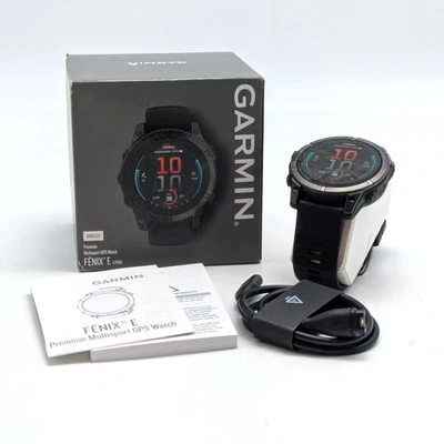 Garmin FÉNIX E 47mm Premium Multisport GPS Watch | Slate Gray w/ Black Wristband - Image 1 of 4