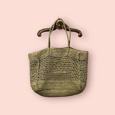 A&F Abercrombie & Fitch сплетенный Raffia Resortwear круиз пляж негабаритная сумка с короткими ручками - Изображение 1 из 4