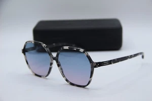 NEW IC! BERLIN BEAM BLACK CRYSTAL HD TORT GRADIENT SUNGLASSES W/CASE 53-19 - Picture 1 of 4