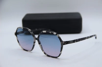 NEW IC! BERLIN BEAM BLACK CRYSTAL HD TORT GRADIENT SUNGLASSES W/CASE 53-19 - Image 1 of 4