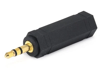 Enchufe estéreo TRS de 3,5 mm a adaptador de conector estéreo TRS de 1/4 pulgada (6,35 mm), chapado en oro Foto 1 de 2