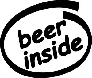 Beer Inside Vinyl Sticker Decal Funny JDM - Choose Size & Color - Picture 1 of 2